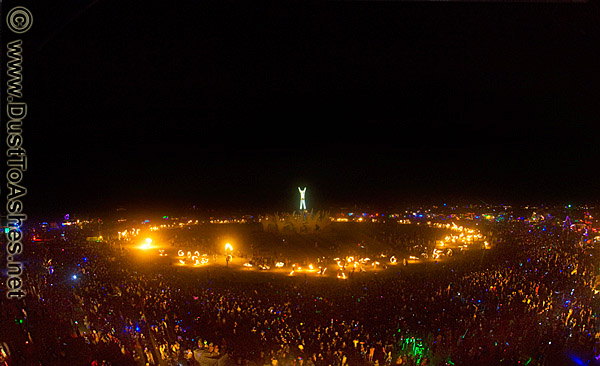 Burning Man aerial view at night