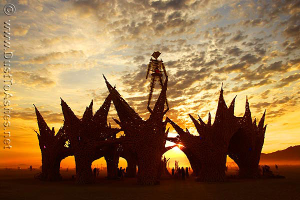 Burning Man Sunrise Silhouettes