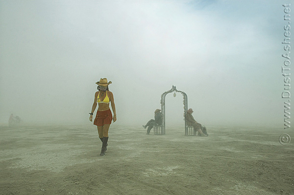 Burning Man Girl rising from the dust