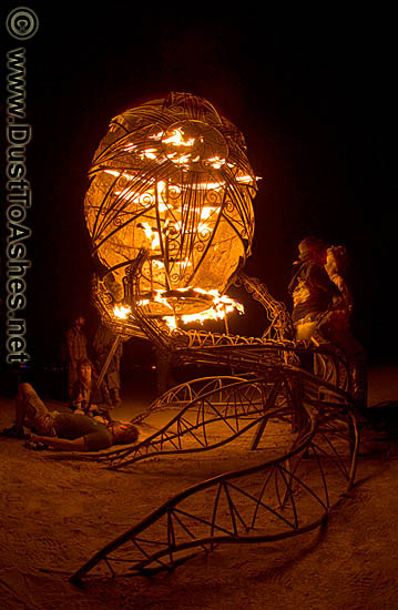 fire burning cauldron