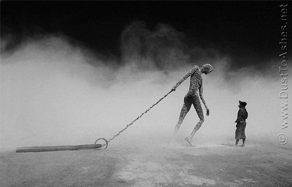 Key-Note-Keynote-Sculpture-in-Dust-Storm-Black-and-White-by-Michael-Christian-Burning-Man-2009-People-Evolution-Dust-to-Ashes-Black-Rock-City-Gerlach-NV-Imgages Burning Man Dust Storm