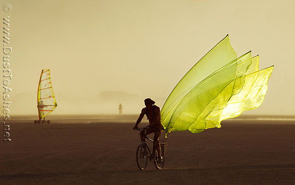Land sailing on playa during Burning Man festival