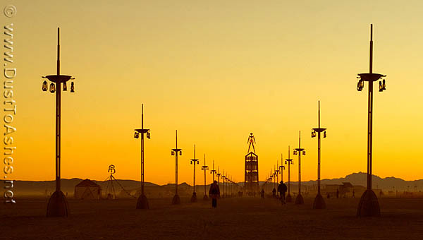 Sunrise on the Burning Man promenade
