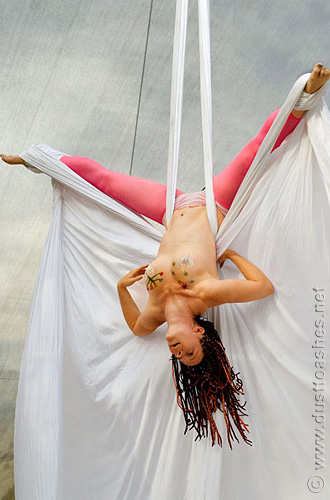 Center Camp aerialists at Burning Man festival