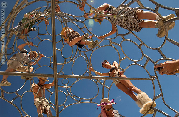 Burning Man 2004 Celestial Body by Michael Christian steel installation stainless steel abstract art installation