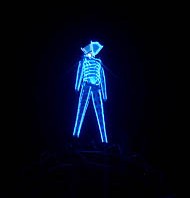 Night skeleton of the Man out of neon tubes