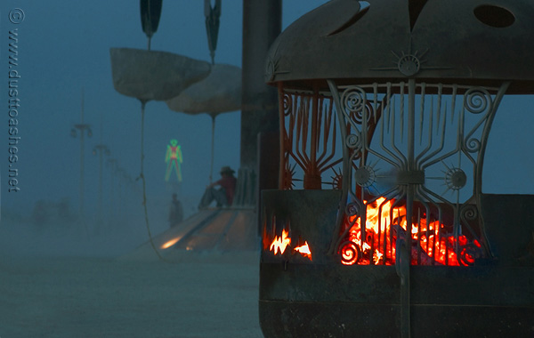 Cauldron next to Center camp and colossus art installation