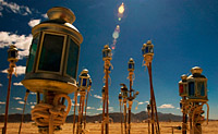 Burning Man festival Luminous Prayer Wheel by Aaron Ximm