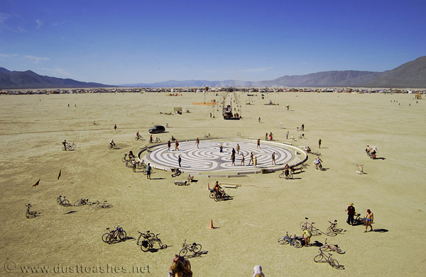 Overhead view of playa from Burning Man