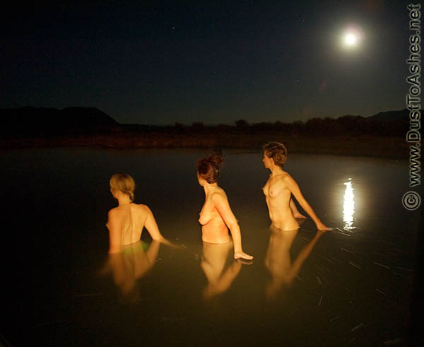 Women inside the hot springs near Gerlach Nevada