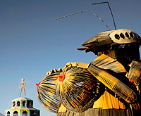 Giant bee made of the wood