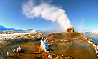 Steaming Natural springs in teh Winter Time