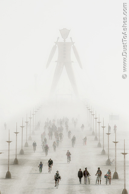 Black and white Burning Man photos