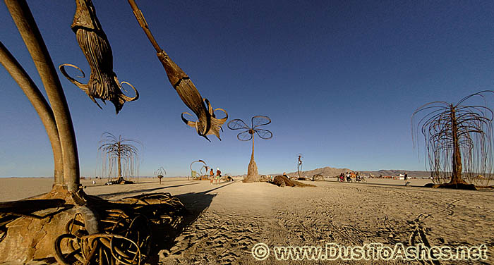 Welded metal art park in the desert