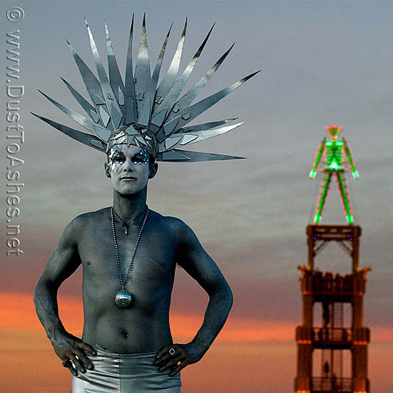 Siberfi and Man Burning Man Costumes