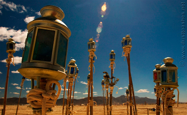 Aluminous Prayer Detail Burning man lanterns Krosene Lamps