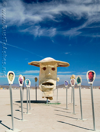 Burning man festival Head Temple by Ted Windsor pictures of political figures